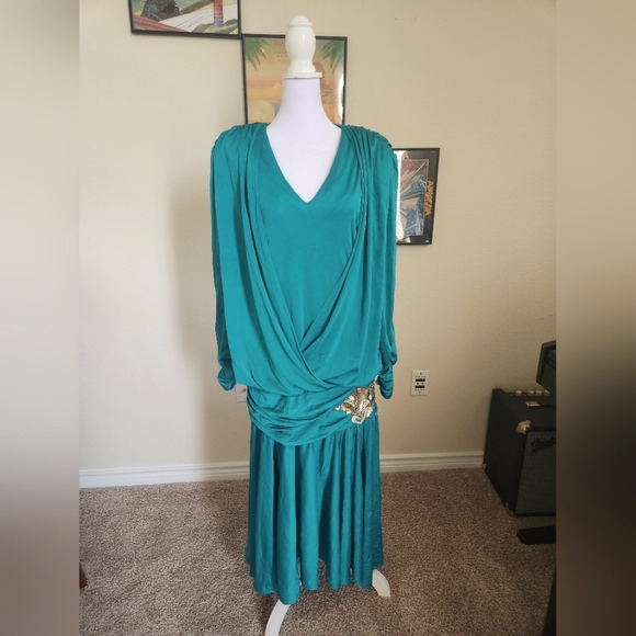 Vintage 80s Jovani Plus Size Dress - Picture 1 of 7